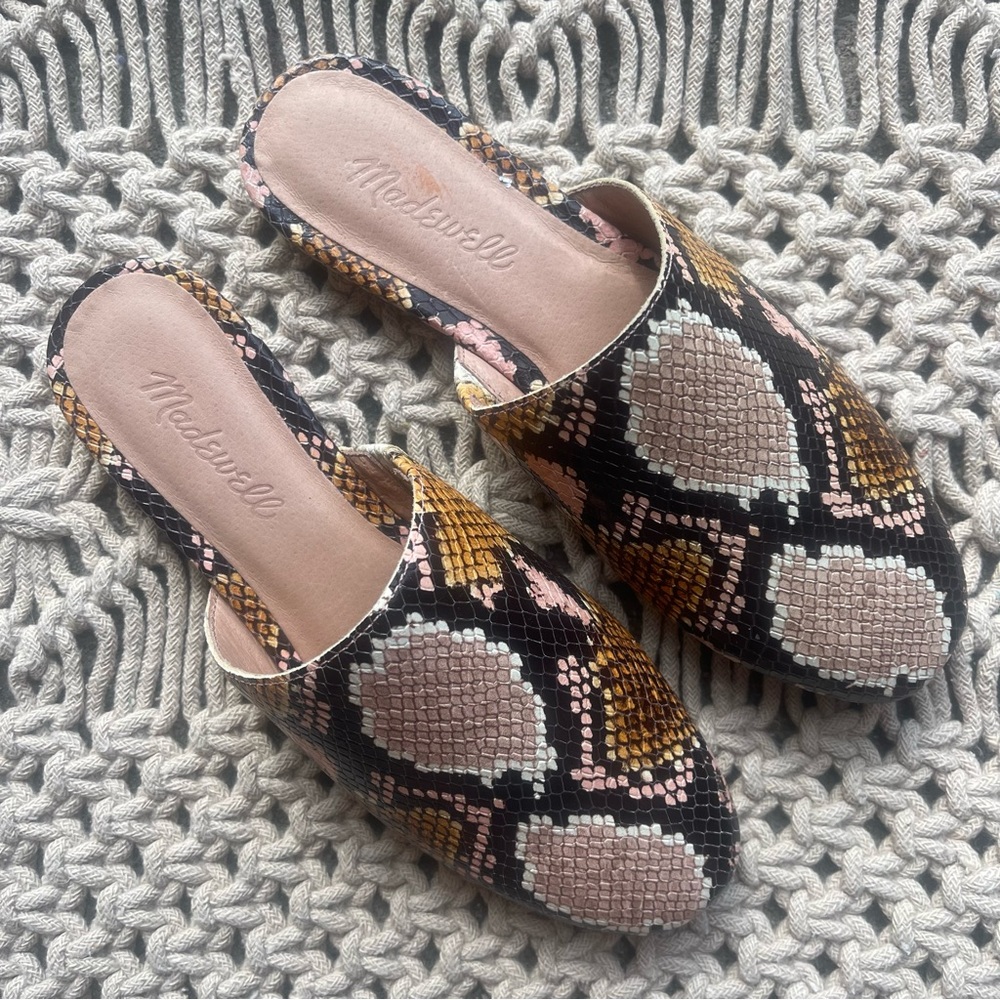 Madewell Printed Backless Shoes Size 6